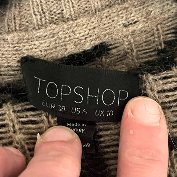Topshop leopard print v-neck cardigan with front buttons & pockets - Picture 11 of 11